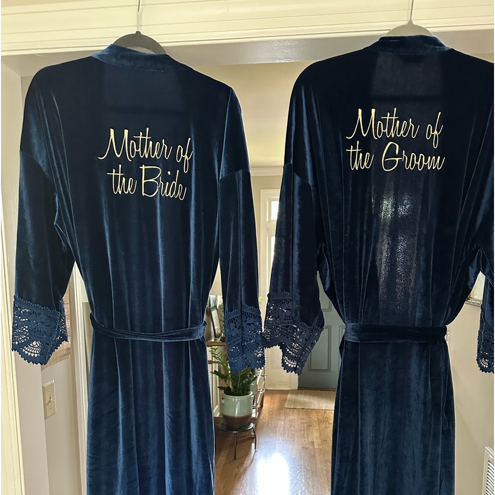 Velvet Embroidered Robes. “Mother of the Bride” and “Mother of the Groom”